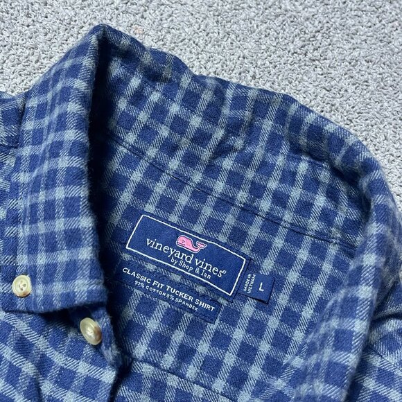 Vineyard Vines by Shep & Ian Classic Fit Tucker Shirt Blue Plaid Men's Large - Picture 4 of 6